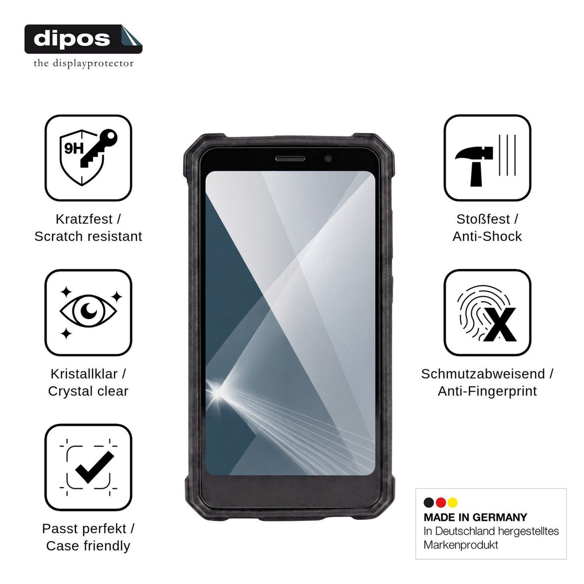 2x Screen Protector for yacdelo Rock V1 Flexible Glass 9H dipos