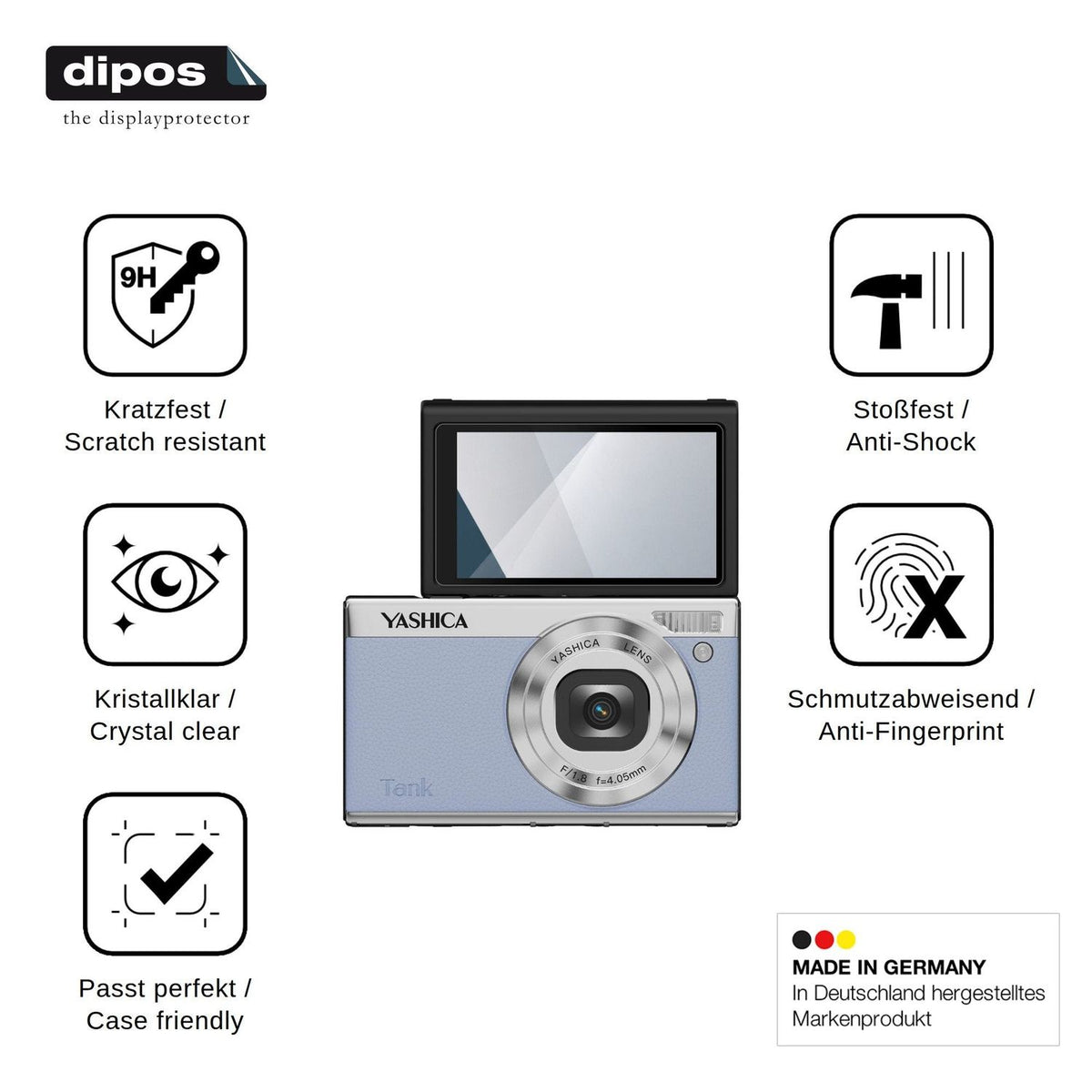 2x Screen Protector for Yashica Tank Compact Flexible Glass 9H dipos