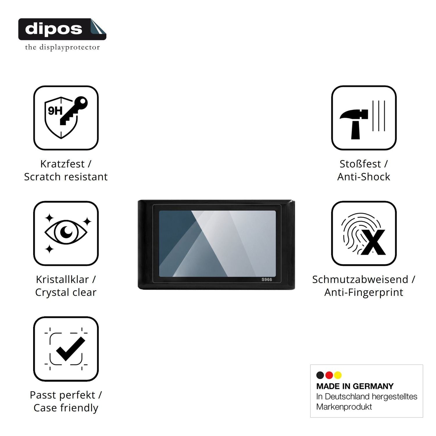 Displayschutz hergestellt in Deutschland, höchste Qualität made in Germany