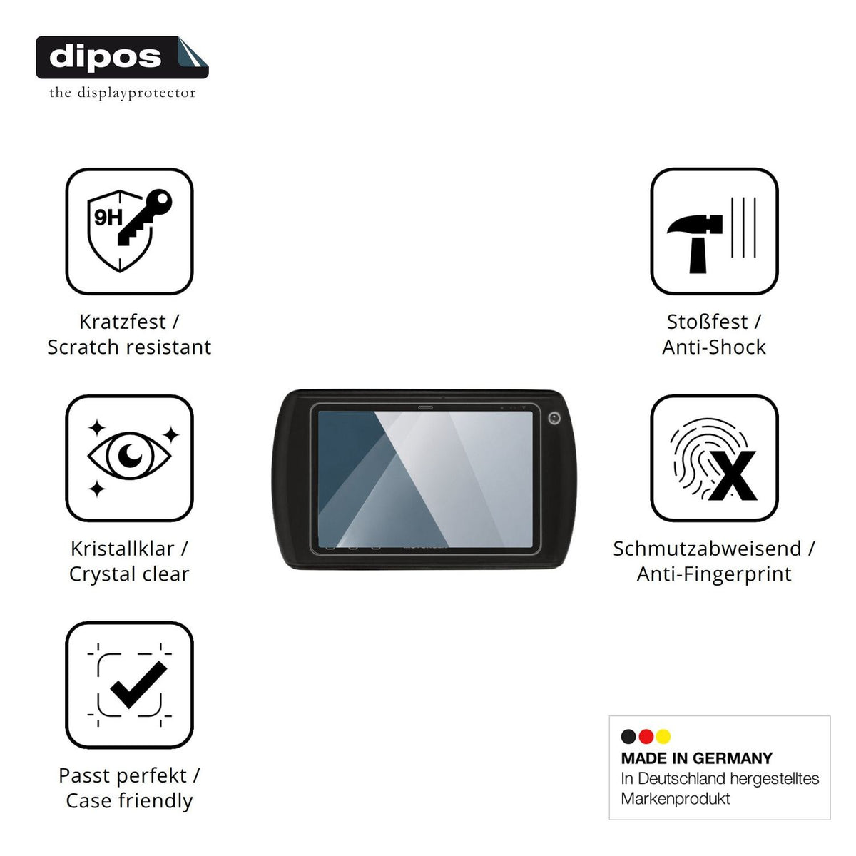 Displayschutz hergestellt in Deutschland, höchste Qualität made in Germany