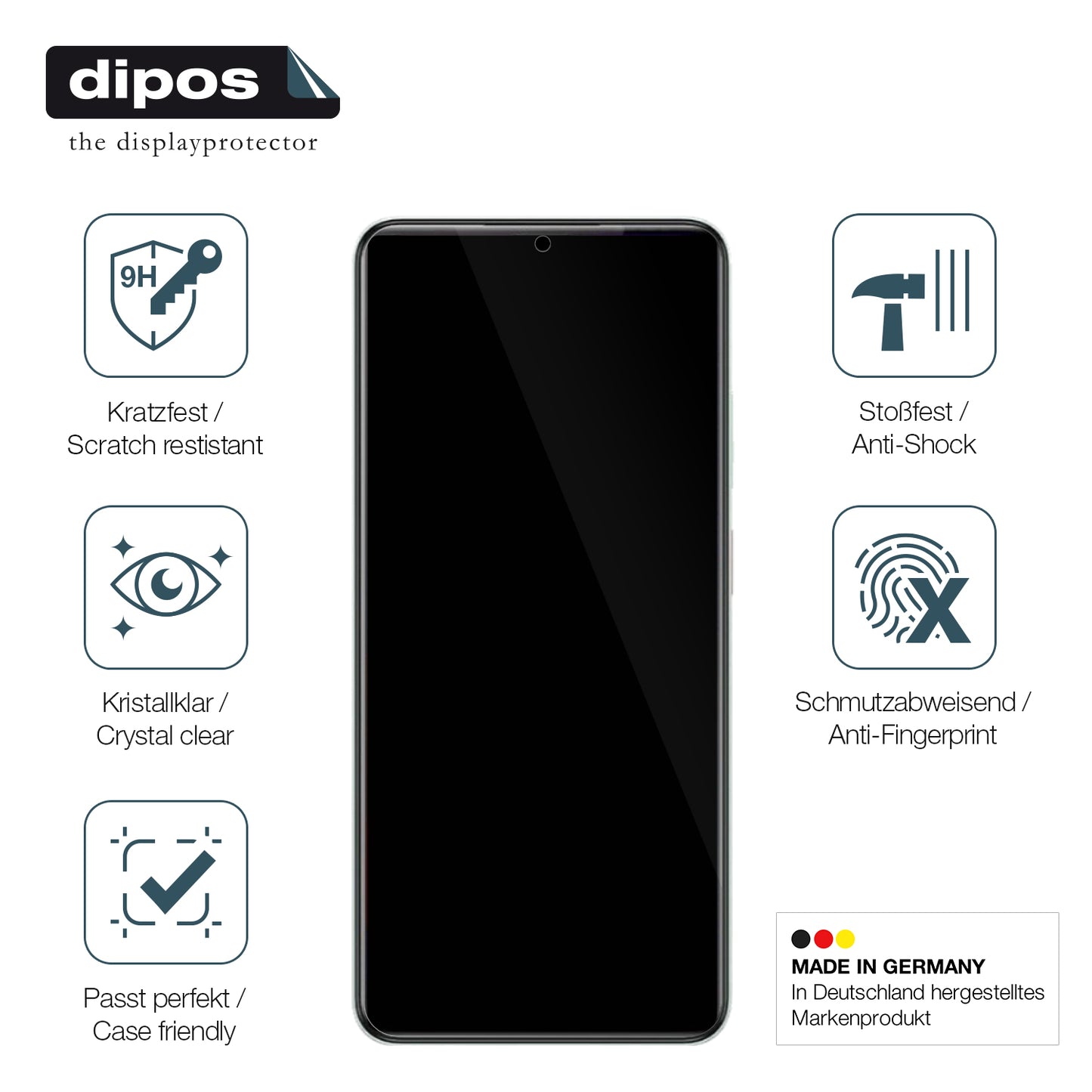 Displayschutz hergestellt in Deutschland, höchste Qualität made in Germany