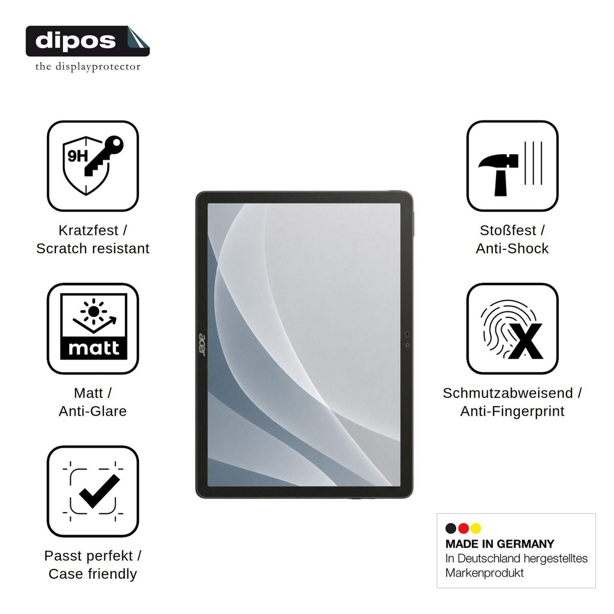 2x Screen Protector for Acer Iconia Tab 11 matte Flexible Glass 9H dipos