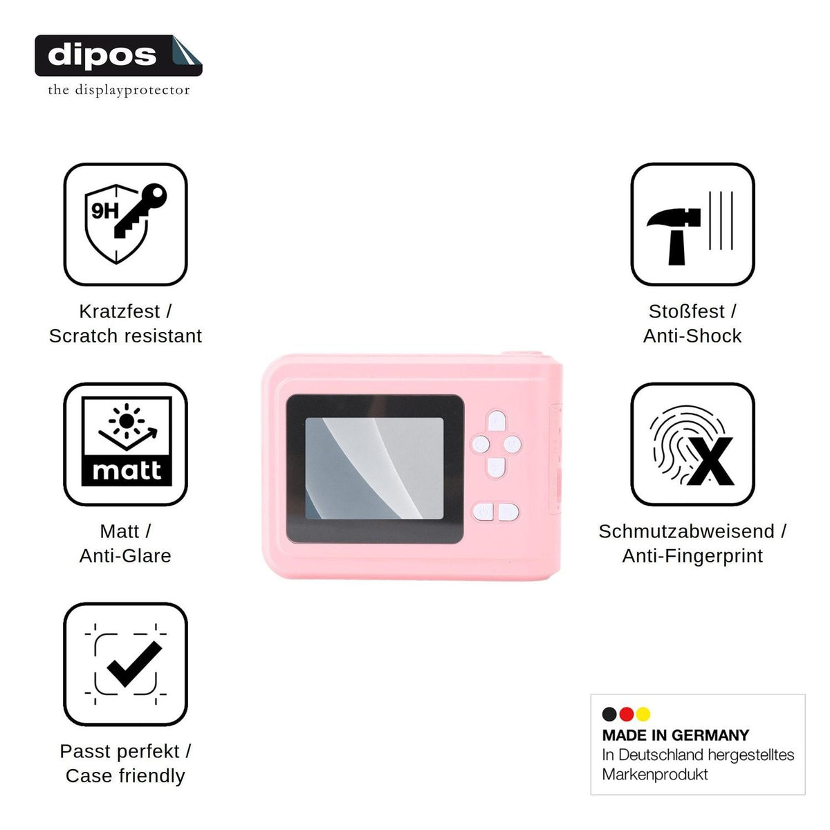 2x Screen Protector for Akozon Compact HD matte Flexible Glass 9H dipos
