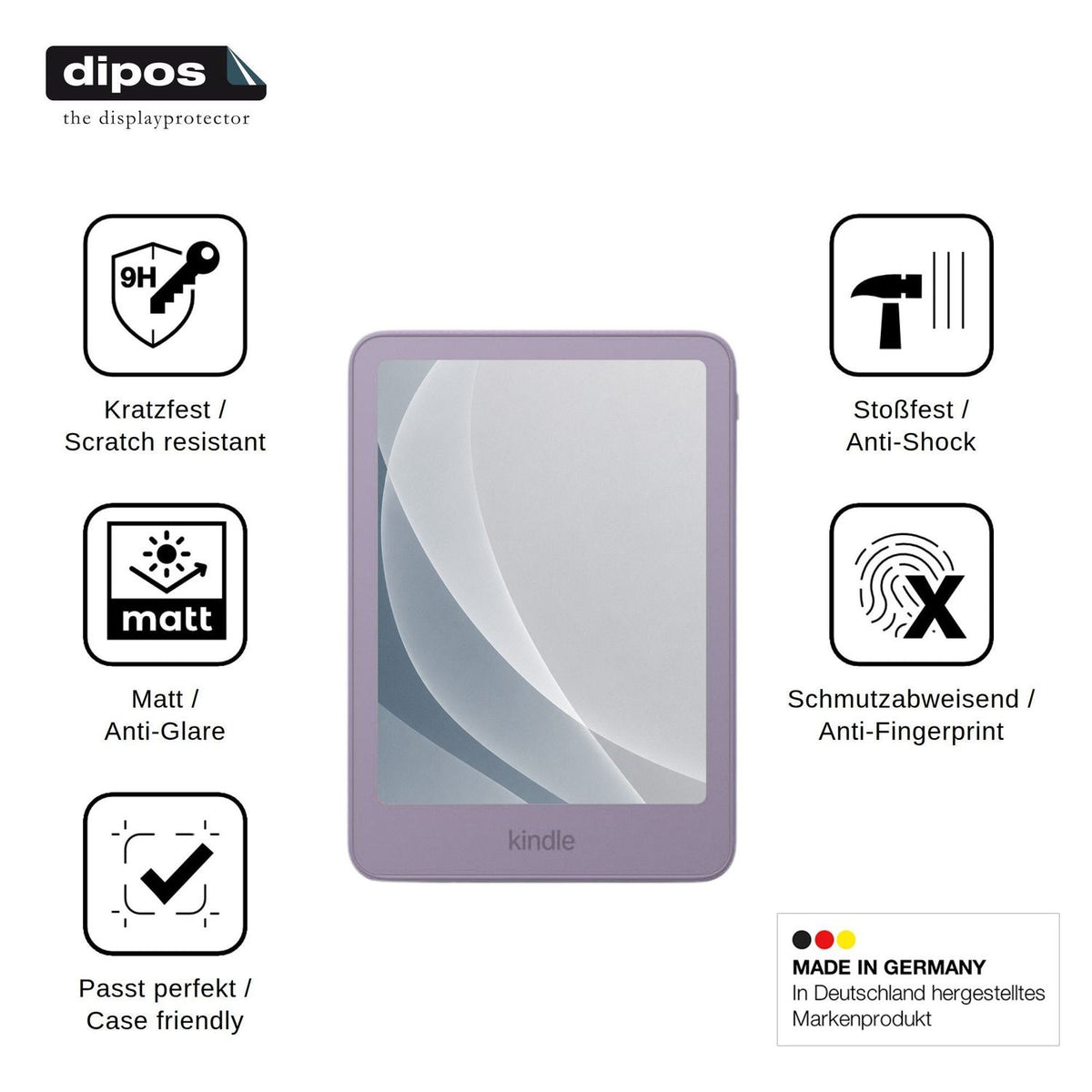 2x Screen Protector for Amazon Kindle 12th Generation matte Flexible Glass 9H dipos