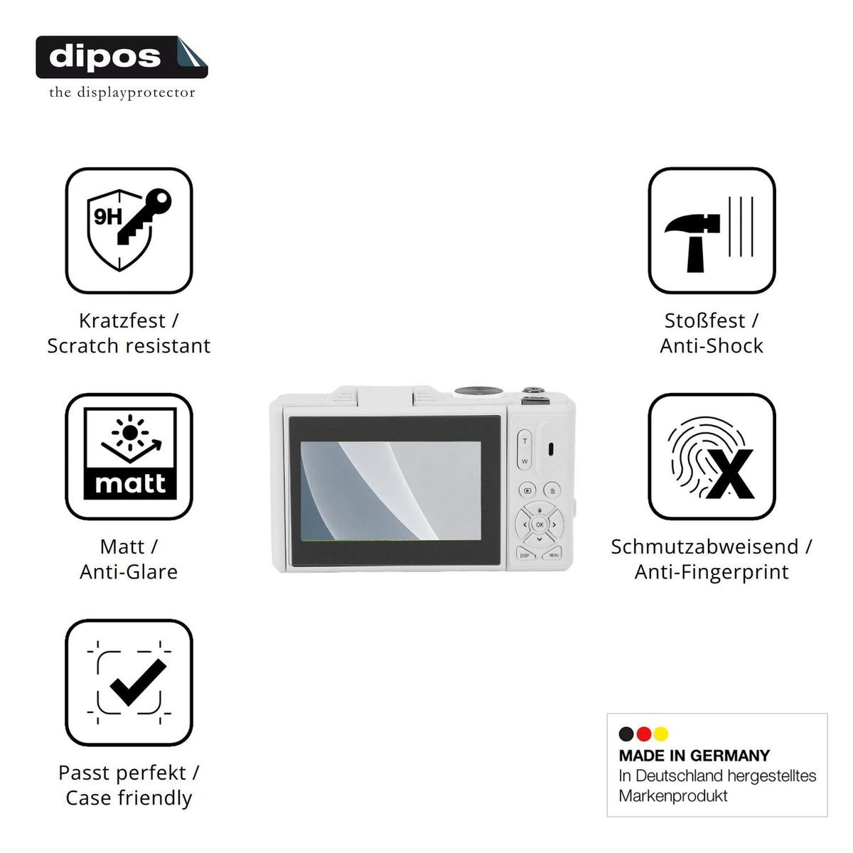 Displayschutz hergestellt in Deutschland, höchste Qualität made in Germany