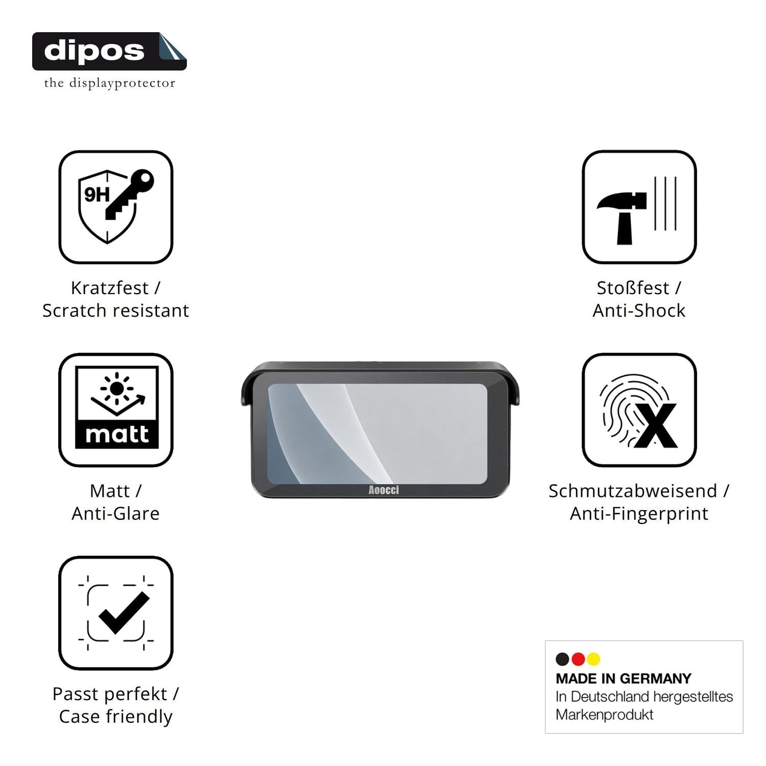 Displayschutz hergestellt in Deutschland, höchste Qualität made in Germany