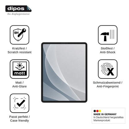 2x Screen Protector for Apple iPad Pro 12.9 Inch (2022) matte Flexible Glass 9H dipos