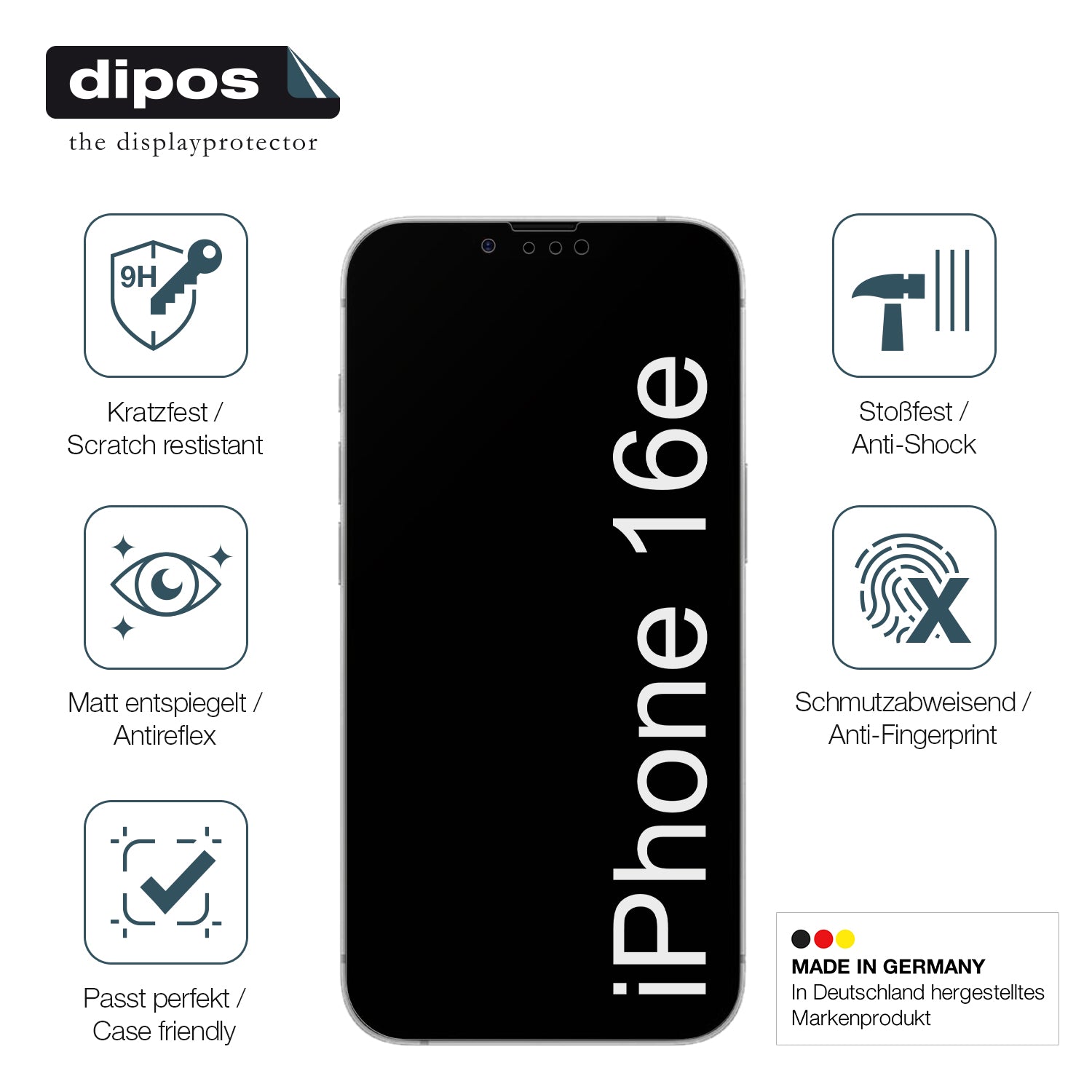 Displayschutz hergestellt in Deutschland, höchste Qualität made in Germany