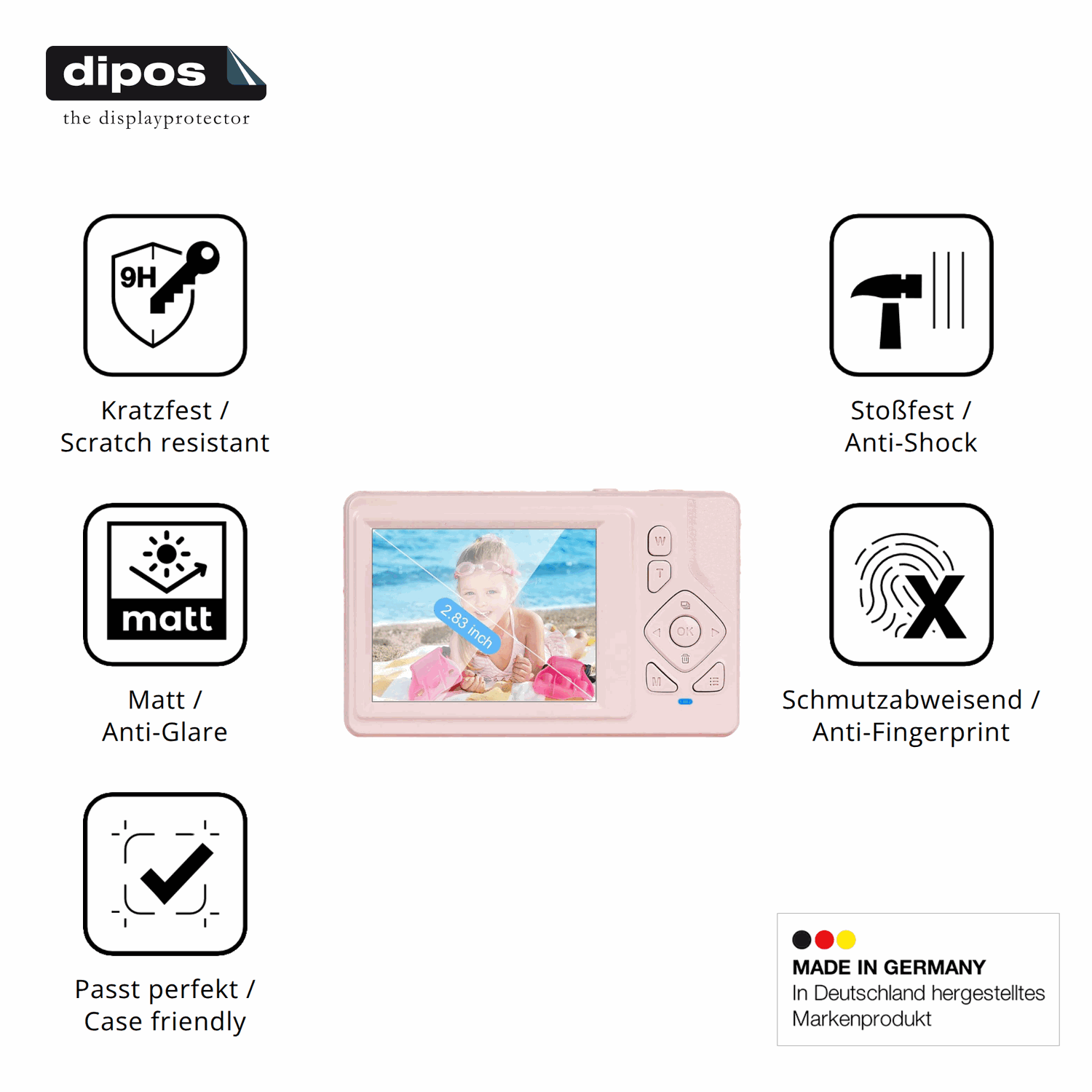 Displayschutz hergestellt in Deutschland, höchste Qualität made in Germany