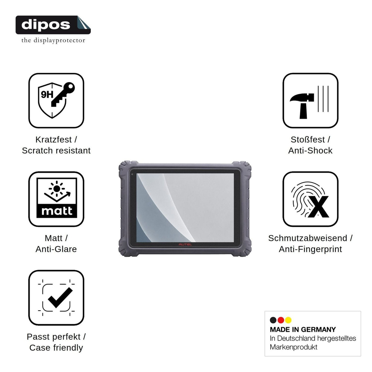 2x Screen Protector for Autel MaxiSys Ultra matte Flexible Glass 9H dipos
