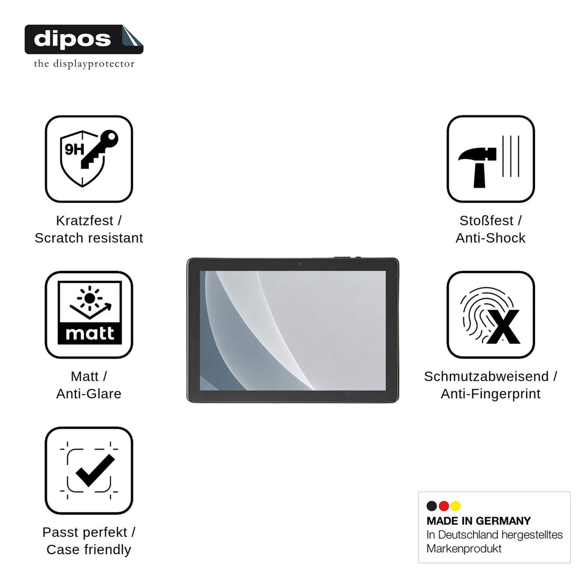 2x Screen Protector for AWOW Tablet 10.1 matte Flexible Glass 9H dipos