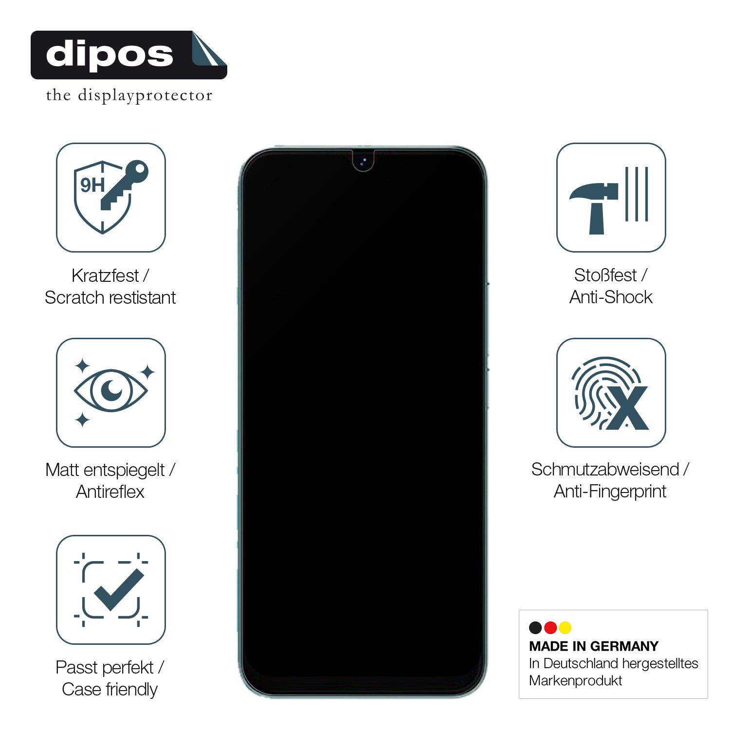 Displayschutz hergestellt in Deutschland, höchste Qualität made in Germany