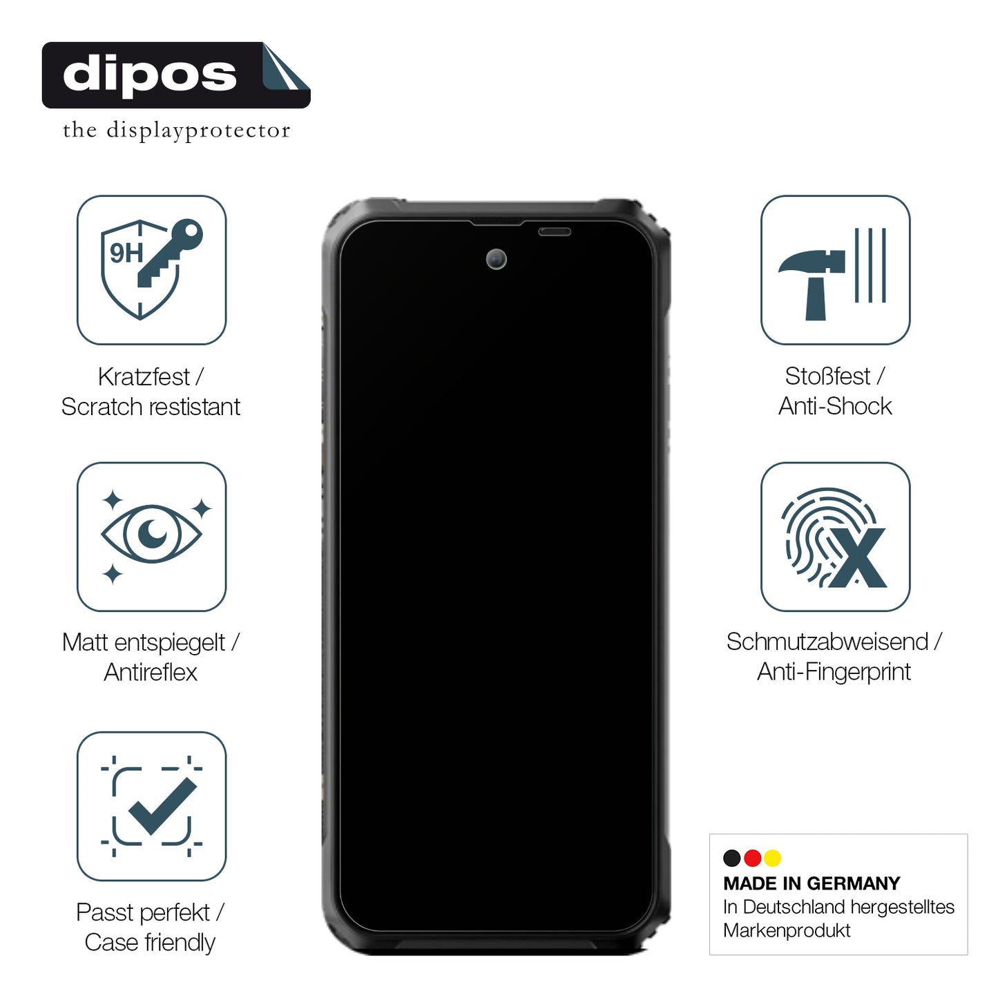 Displayschutz hergestellt in Deutschland, höchste Qualität made in Germany