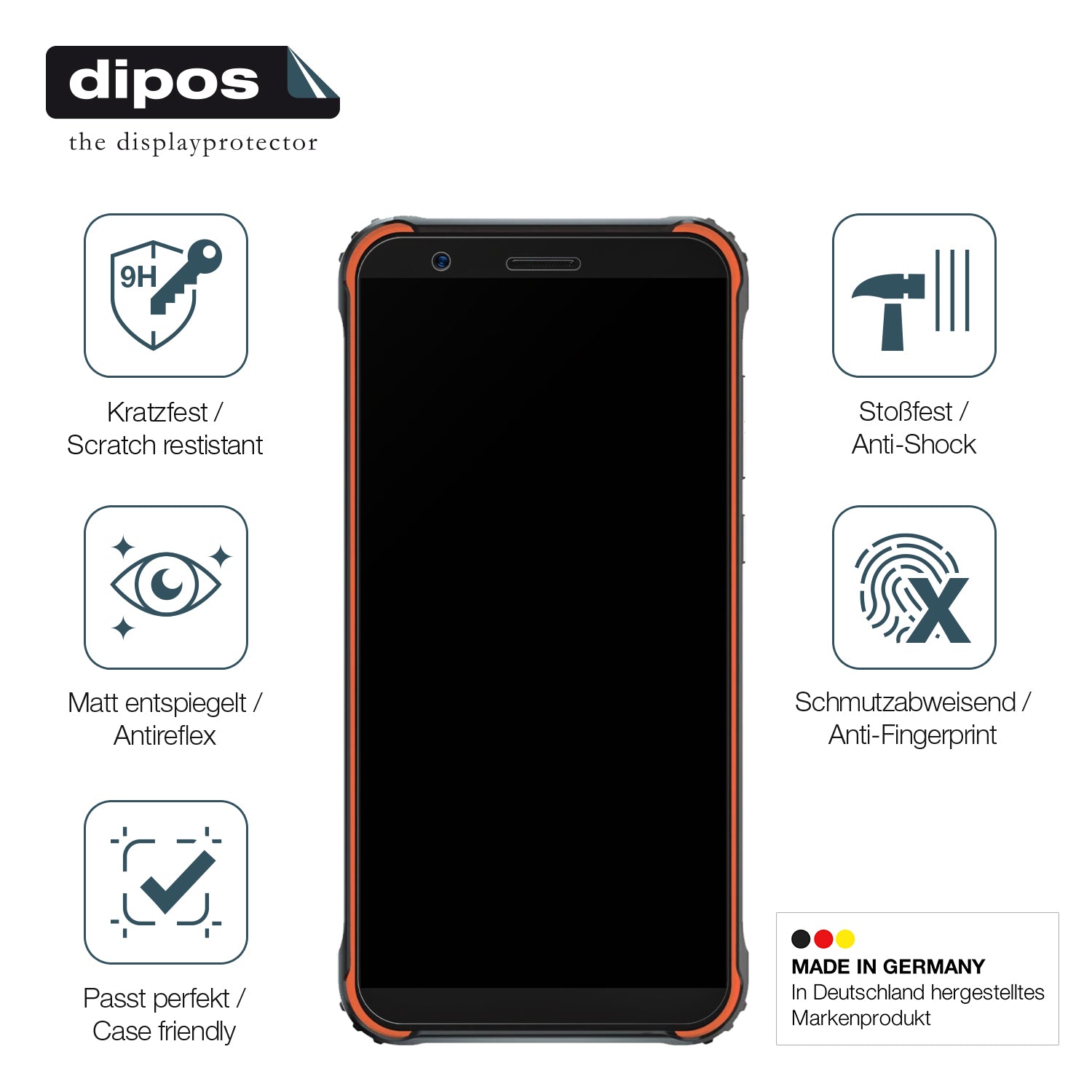 Displayschutz hergestellt in Deutschland, höchste Qualität made in Germany