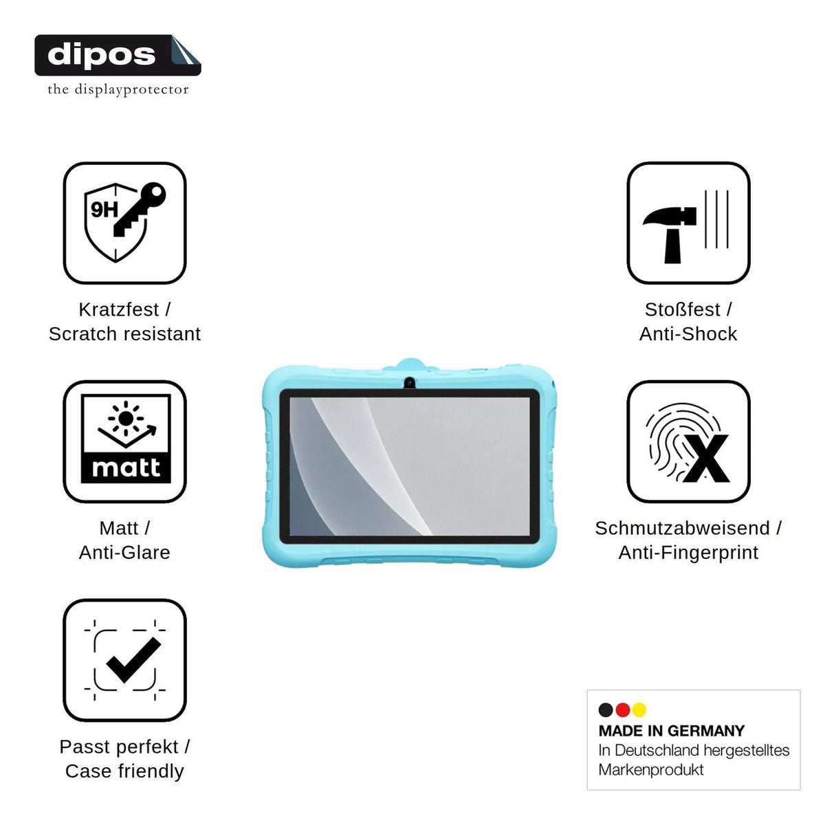 2x Screen Protector for Blackview Link Lite Kids matte Flexible Glass 9H dipos