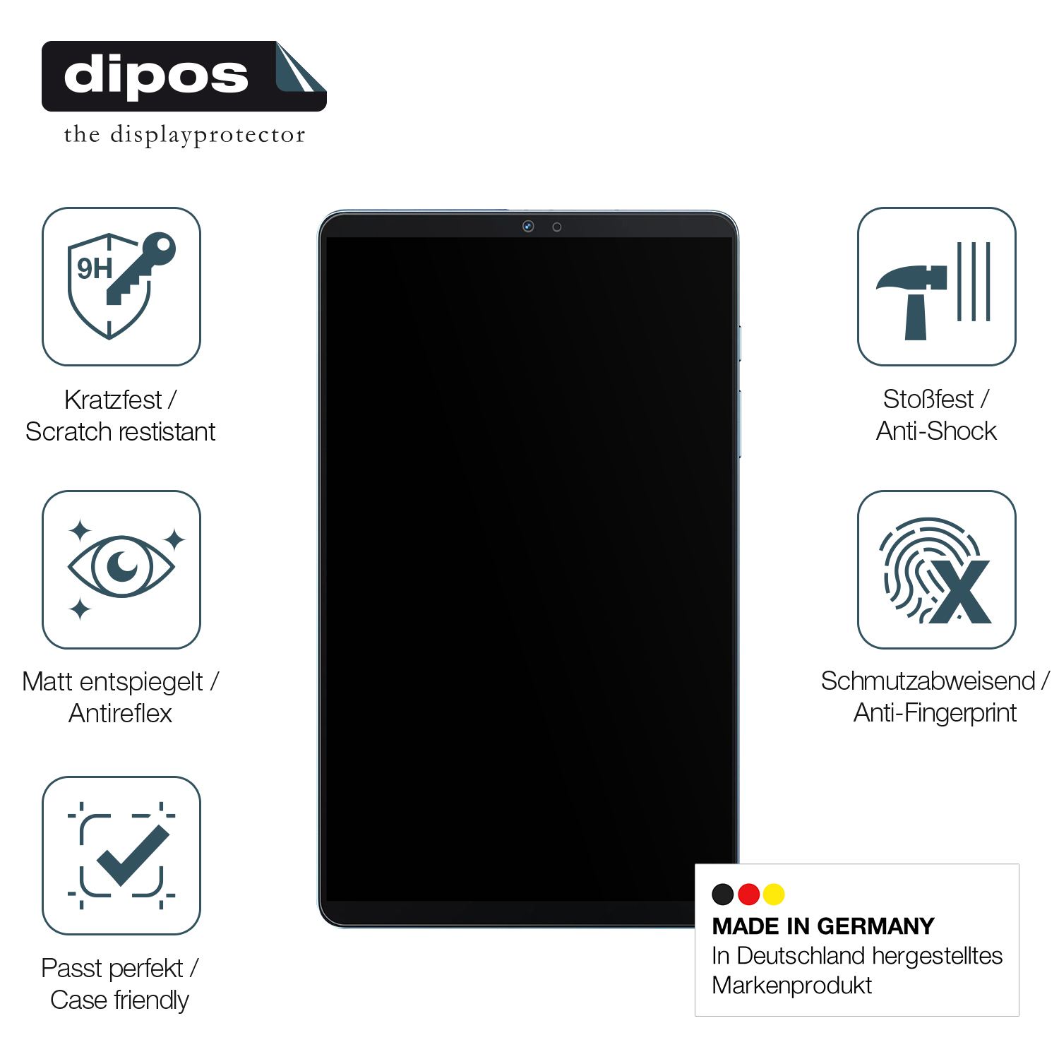 Displayschutz hergestellt in Deutschland, höchste Qualität made in Germany
