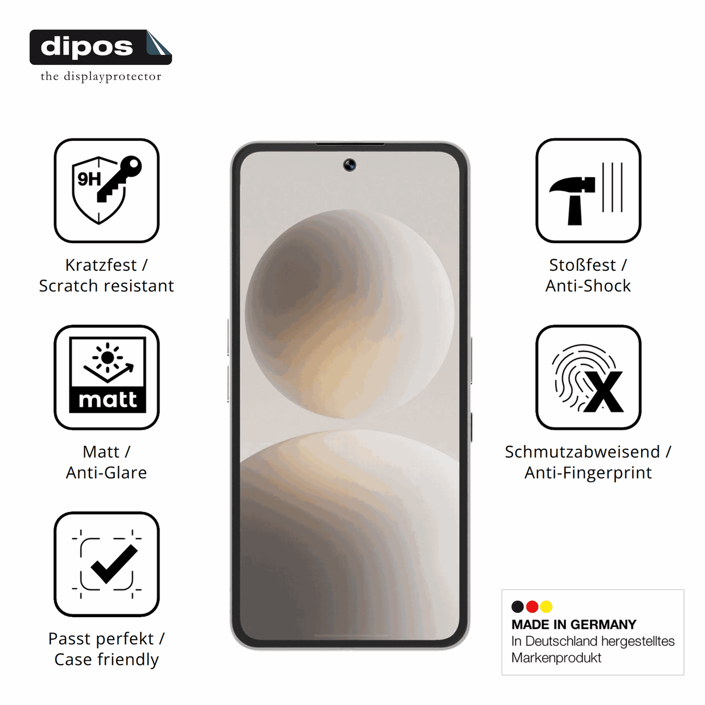 Displayschutz hergestellt in Deutschland, höchste Qualität made in Germany