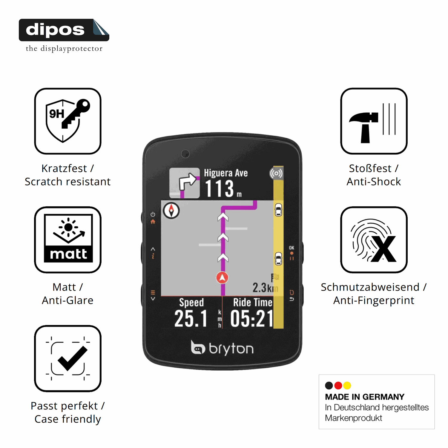 Displayschutz hergestellt in Deutschland, höchste Qualität made in Germany