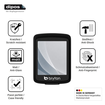 2x Screen Protector for Bryton Rider E10 matte Flexible Glass 9H dipos