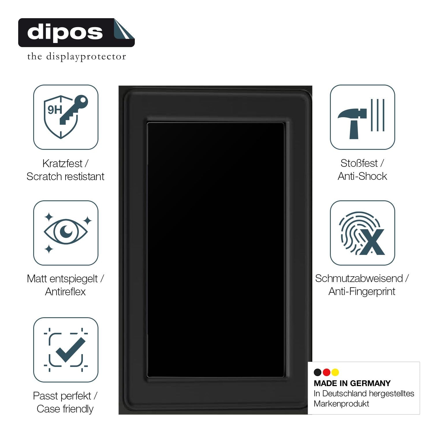 Displayschutz hergestellt in Deutschland, höchste Qualität made in Germany