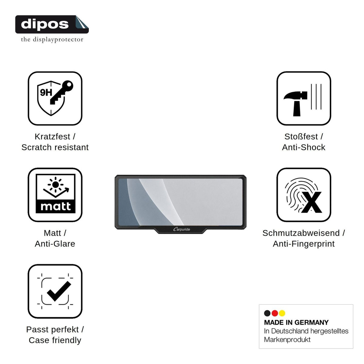 2x Screen Protector for Carpuride W619B matte Flexible Glass 9H dipos