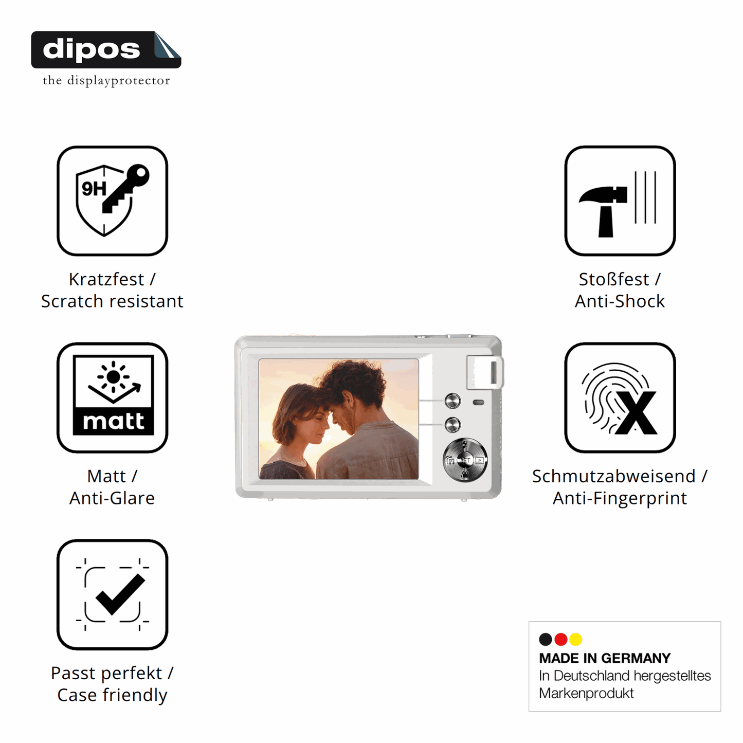 Displayschutz hergestellt in Deutschland, höchste Qualität made in Germany