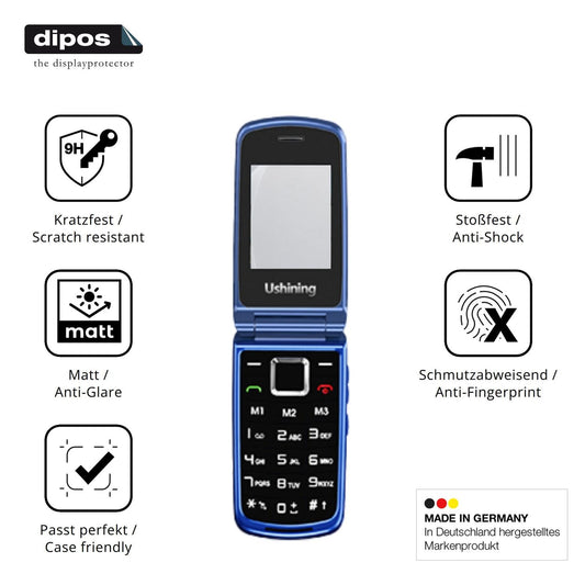 Matte Displayschutzfolie von dipos passend für CHAKEYAKE G380D, 9H kratzfest und blasenfrei montiert