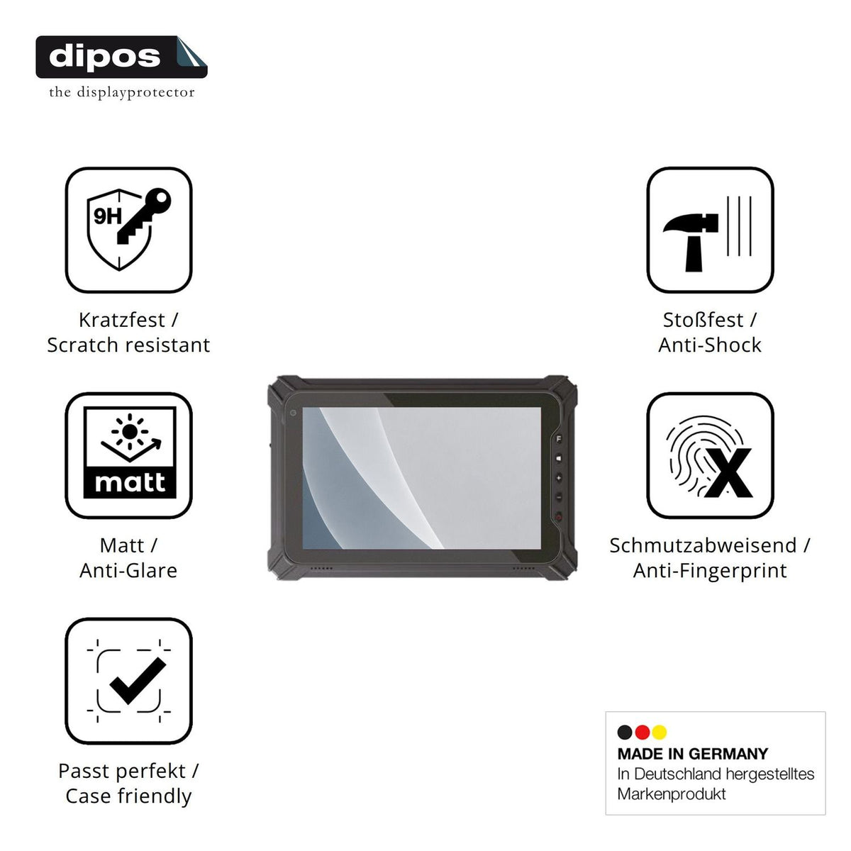 Displayschutz hergestellt in Deutschland, höchste Qualität made in Germany