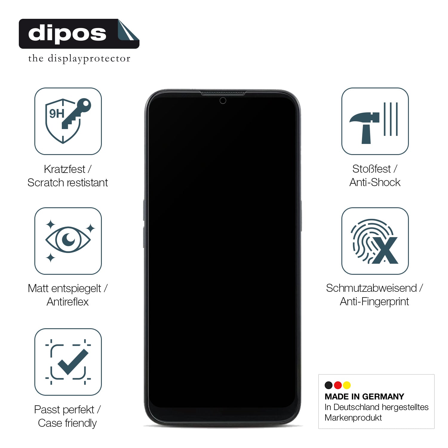 Displayschutz hergestellt in Deutschland, höchste Qualität made in Germany