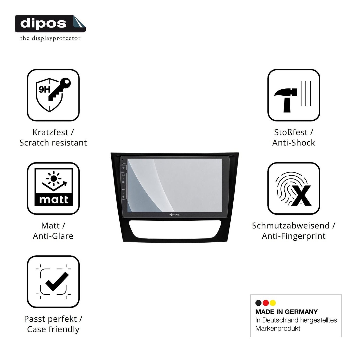 Displayschutz hergestellt in Deutschland, höchste Qualität made in Germany