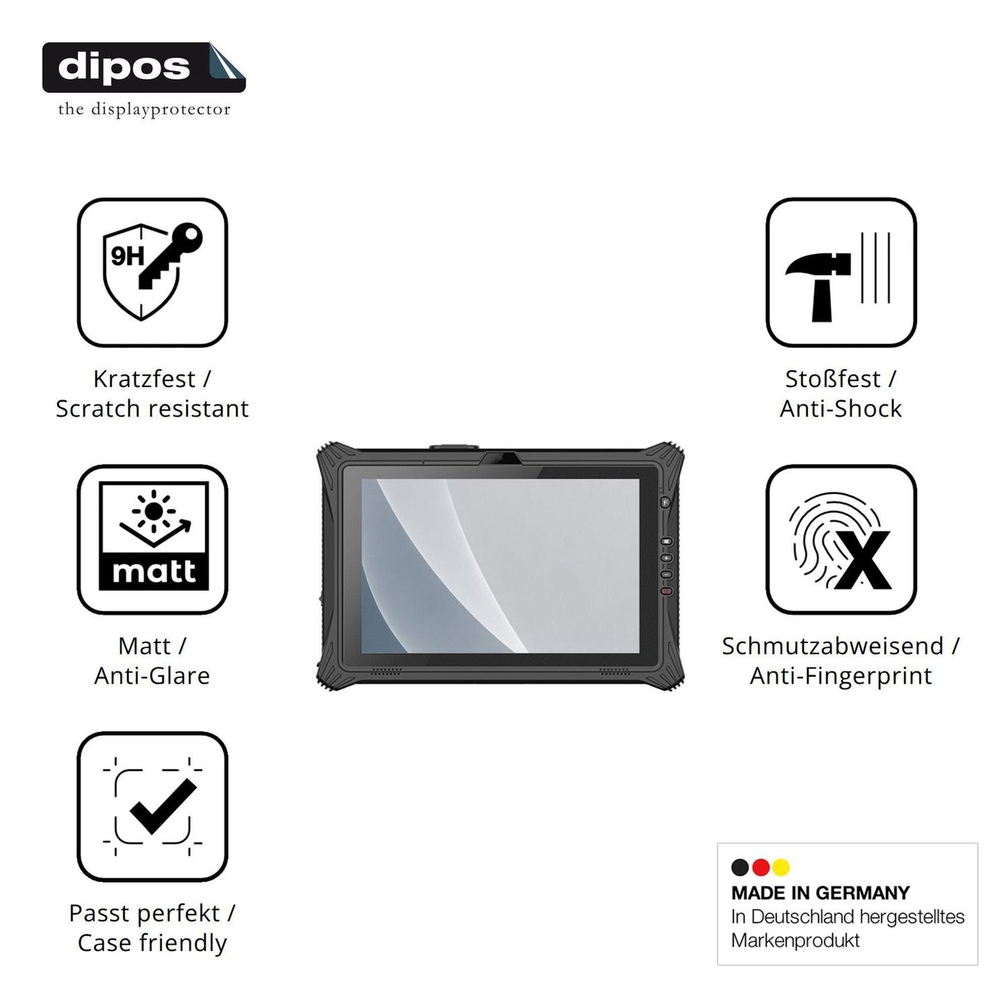 Displayschutz hergestellt in Deutschland, höchste Qualität made in Germany