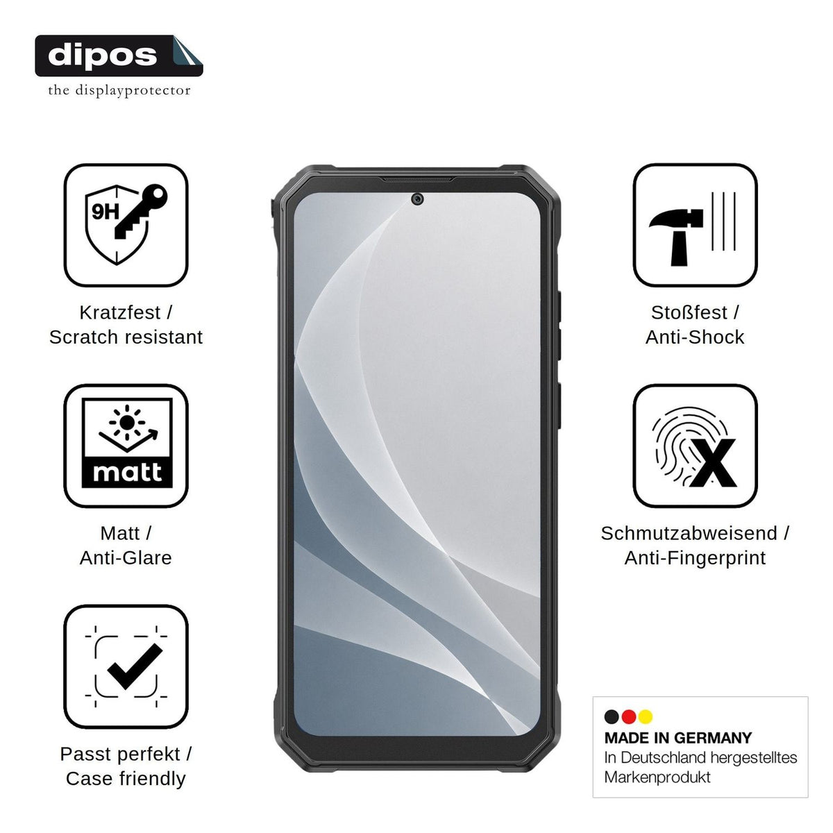 2x Screen Protector for Fossibot F125 matte Flexible Glass 9H dipos