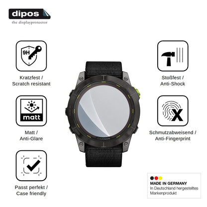 2x Screen Protector for Garmin Enduro 2 matte Flexible Glass 9H dipos