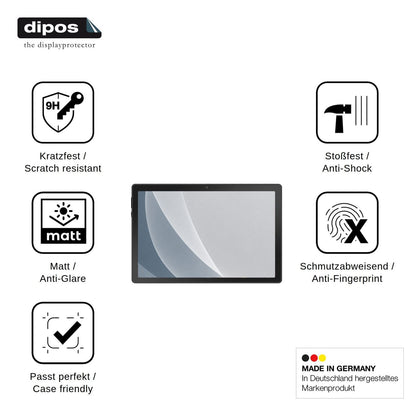 2x Screen Protector for Gleeso Tablet 10.1 matte Flexible Glass 9H dipos