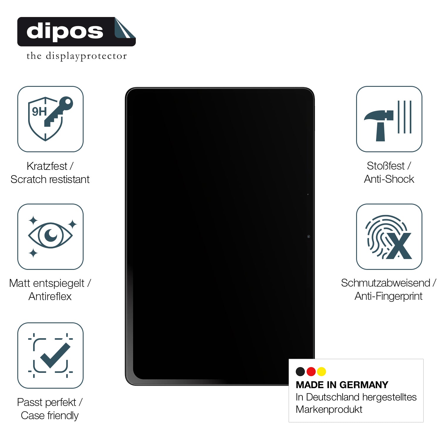 Displayschutz hergestellt in Deutschland, höchste Qualität made in Germany