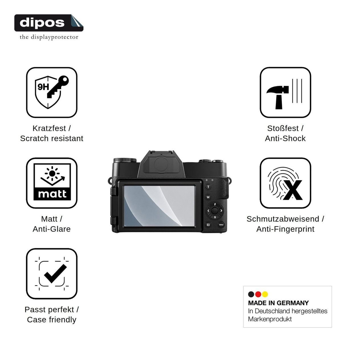 2x Screen Protector for HOOPWNE DC075 matte Flexible Glass 9H dipos