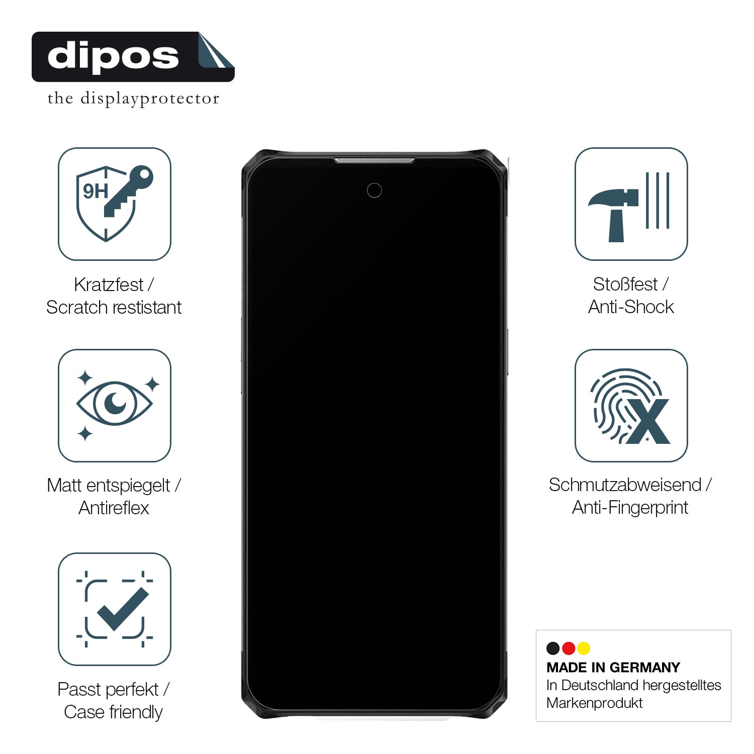 Displayschutz hergestellt in Deutschland, höchste Qualität made in Germany