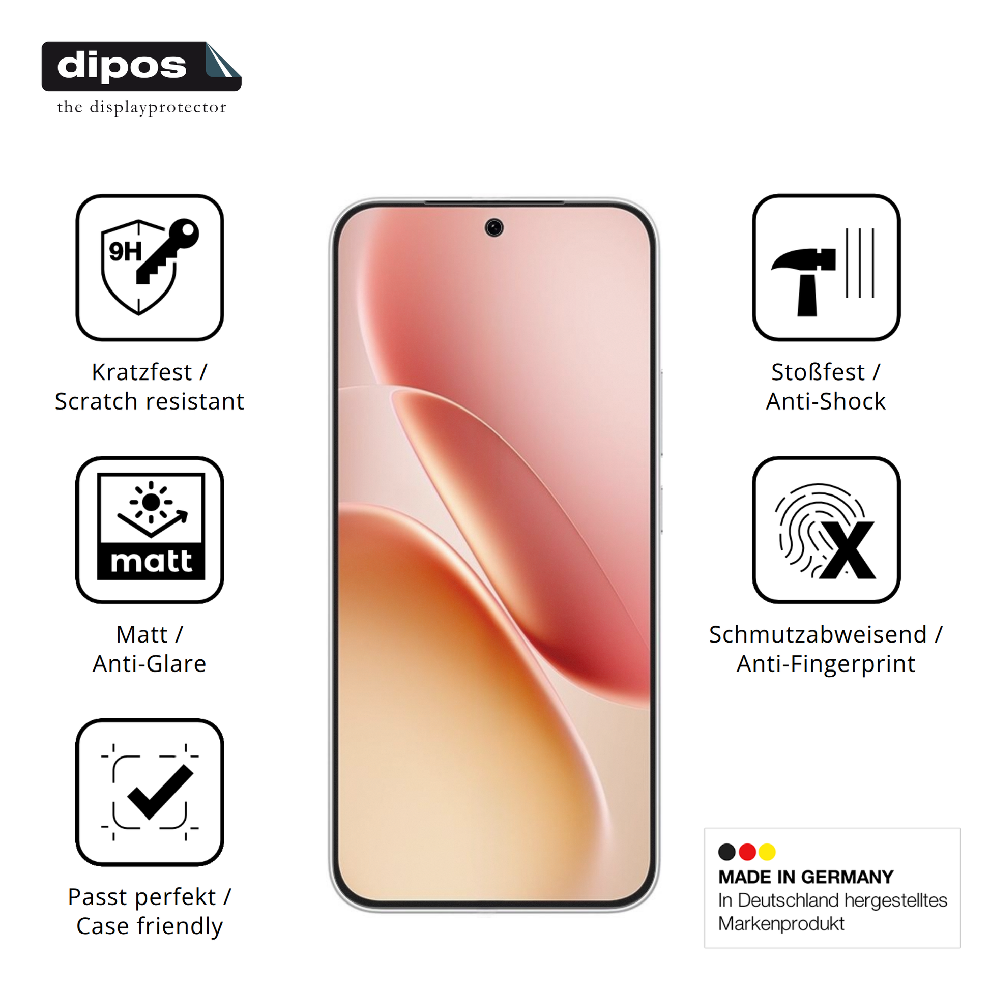 Displayschutz hergestellt in Deutschland, höchste Qualität made in Germany