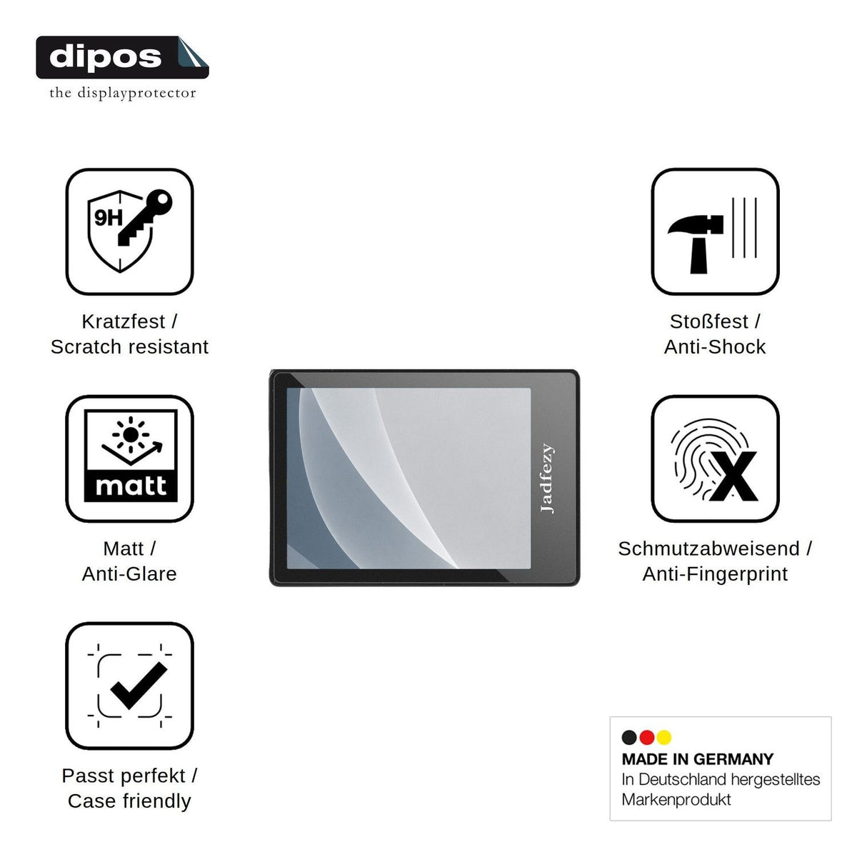 2x Screen Protector for Jadfezy Action Cam K-06 matte Flexible Glass 9H dipos