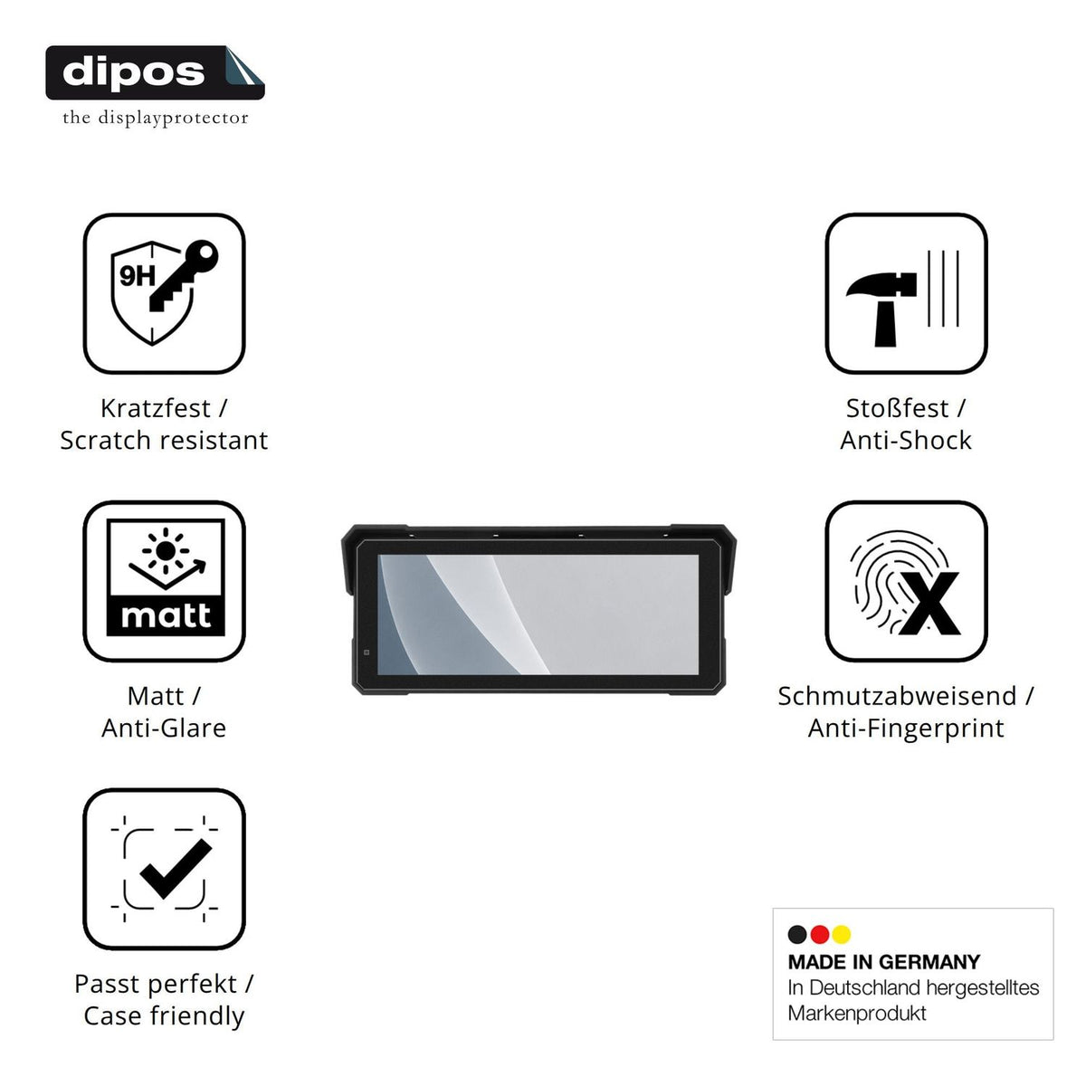Displayschutz hergestellt in Deutschland, höchste Qualität made in Germany