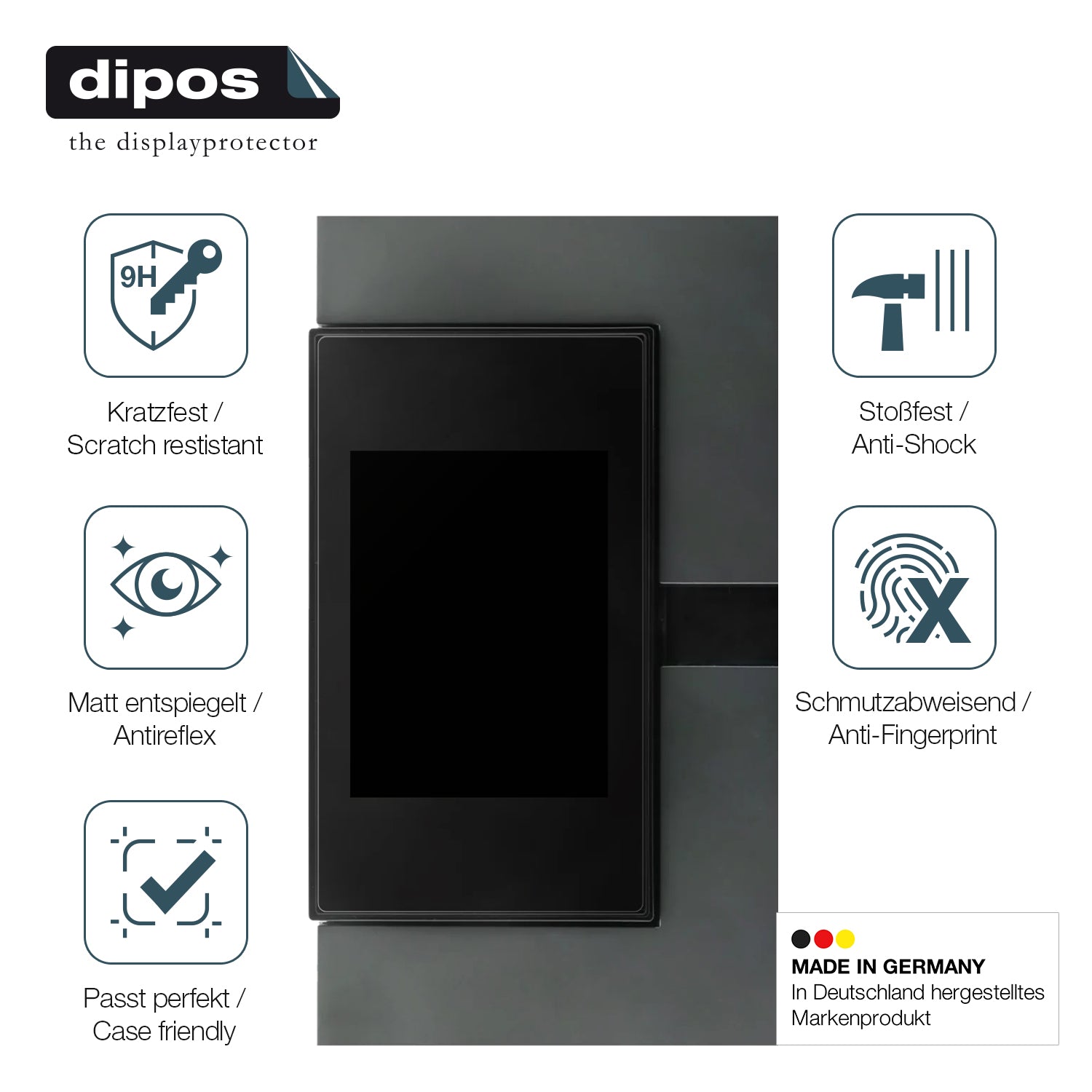 Displayschutz hergestellt in Deutschland, höchste Qualität made in Germany