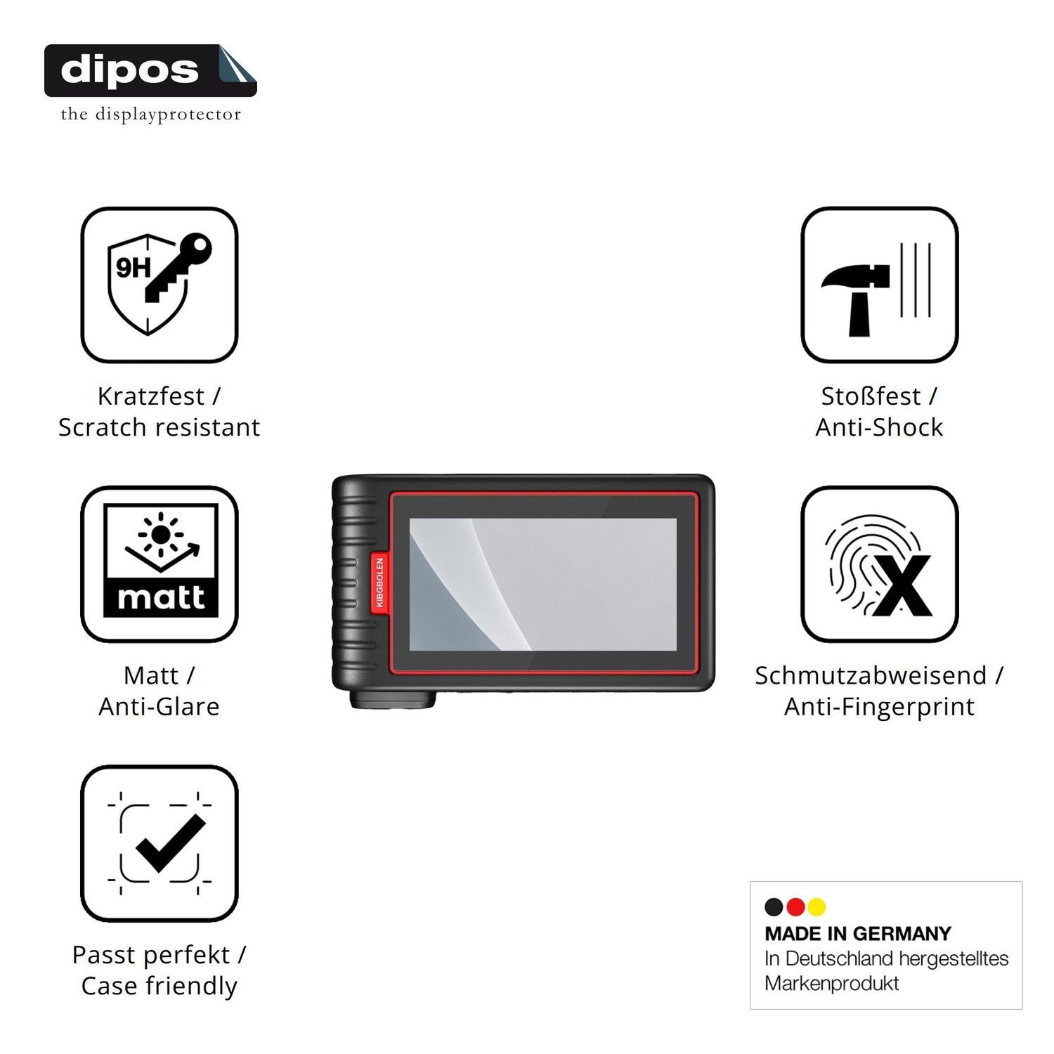 Displayschutz hergestellt in Deutschland, höchste Qualität made in Germany
