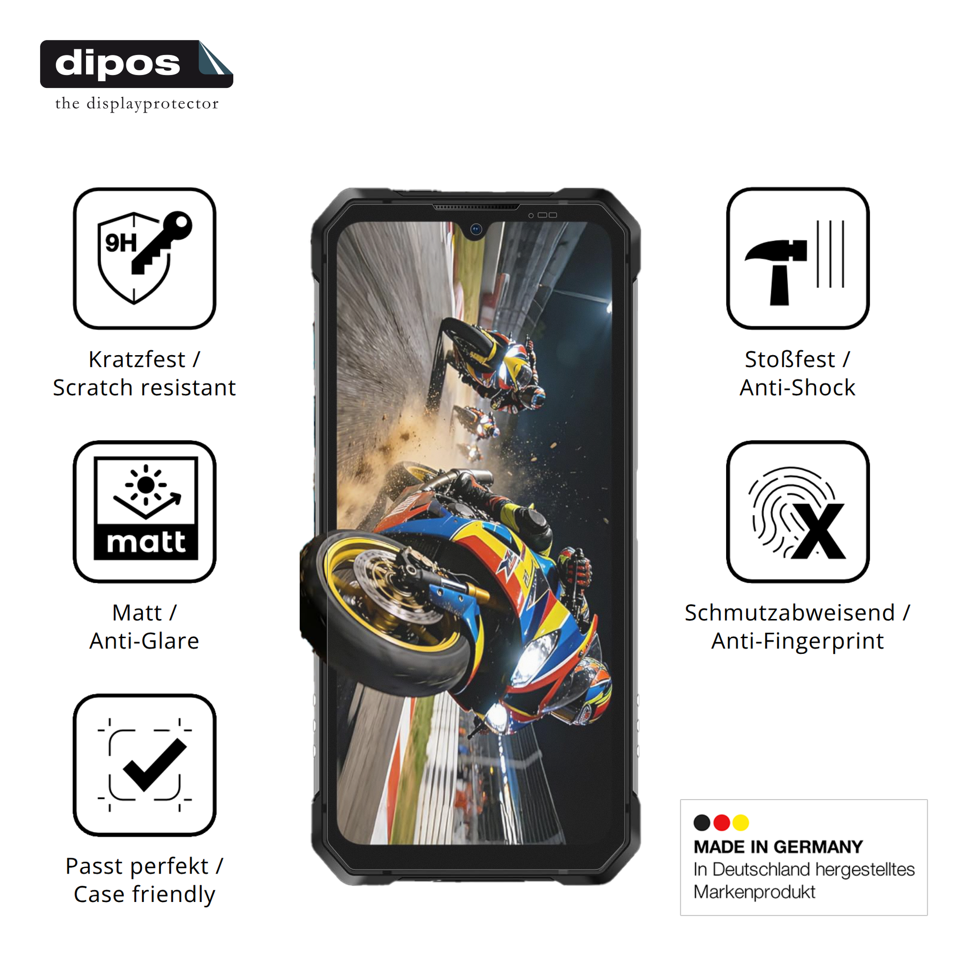 Displayschutz hergestellt in Deutschland, höchste Qualität made in Germany
