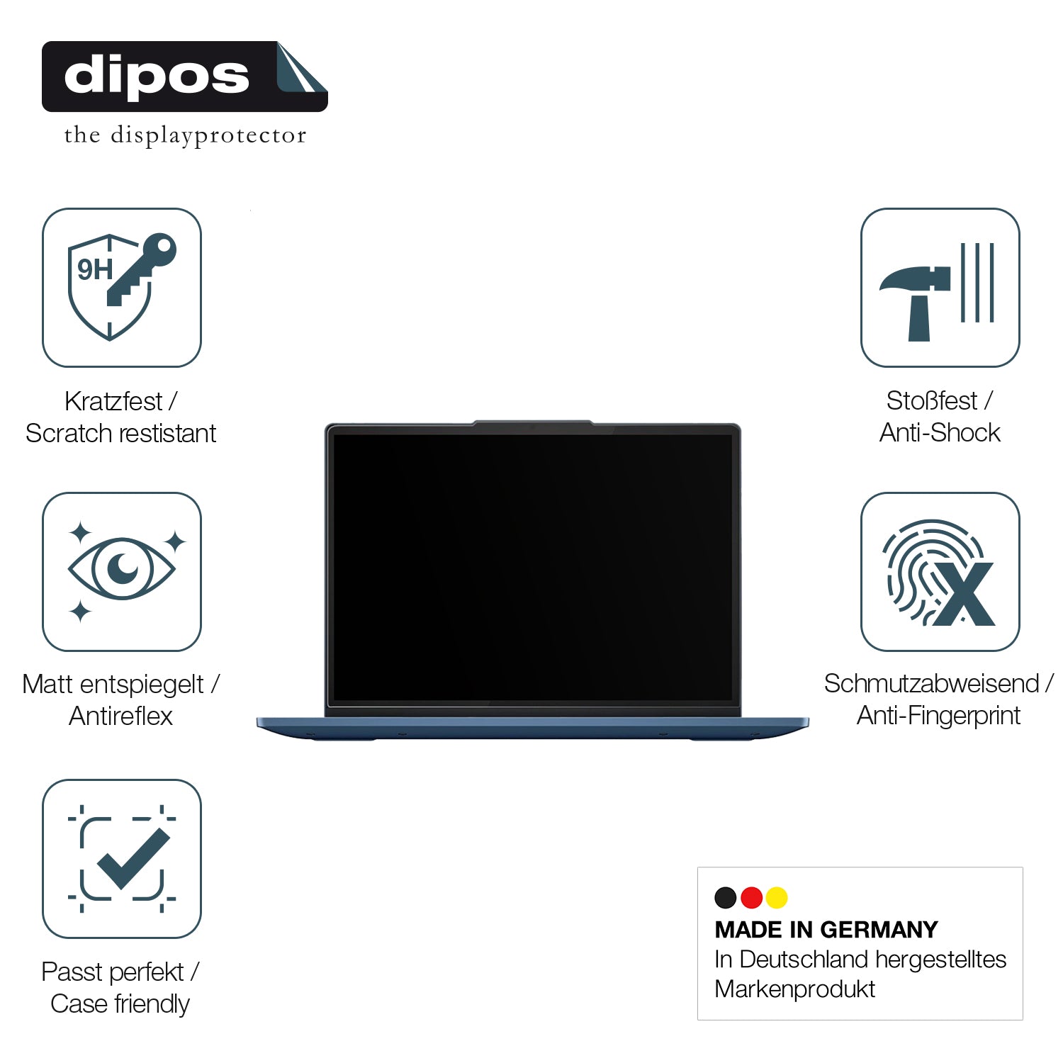 Displayschutz hergestellt in Deutschland, höchste Qualität made in Germany