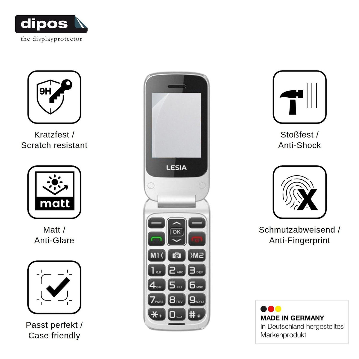 2x Screen Protector for LESIA F1 matte Flexible Glass 9H dipos
