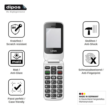 2x Screen Protector for LESIA F1 matte Flexible Glass 9H dipos