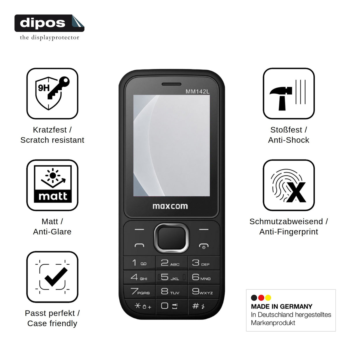 2x Screen Protector for MaxCom MM142L matte Flexible Glass 9H dipos
