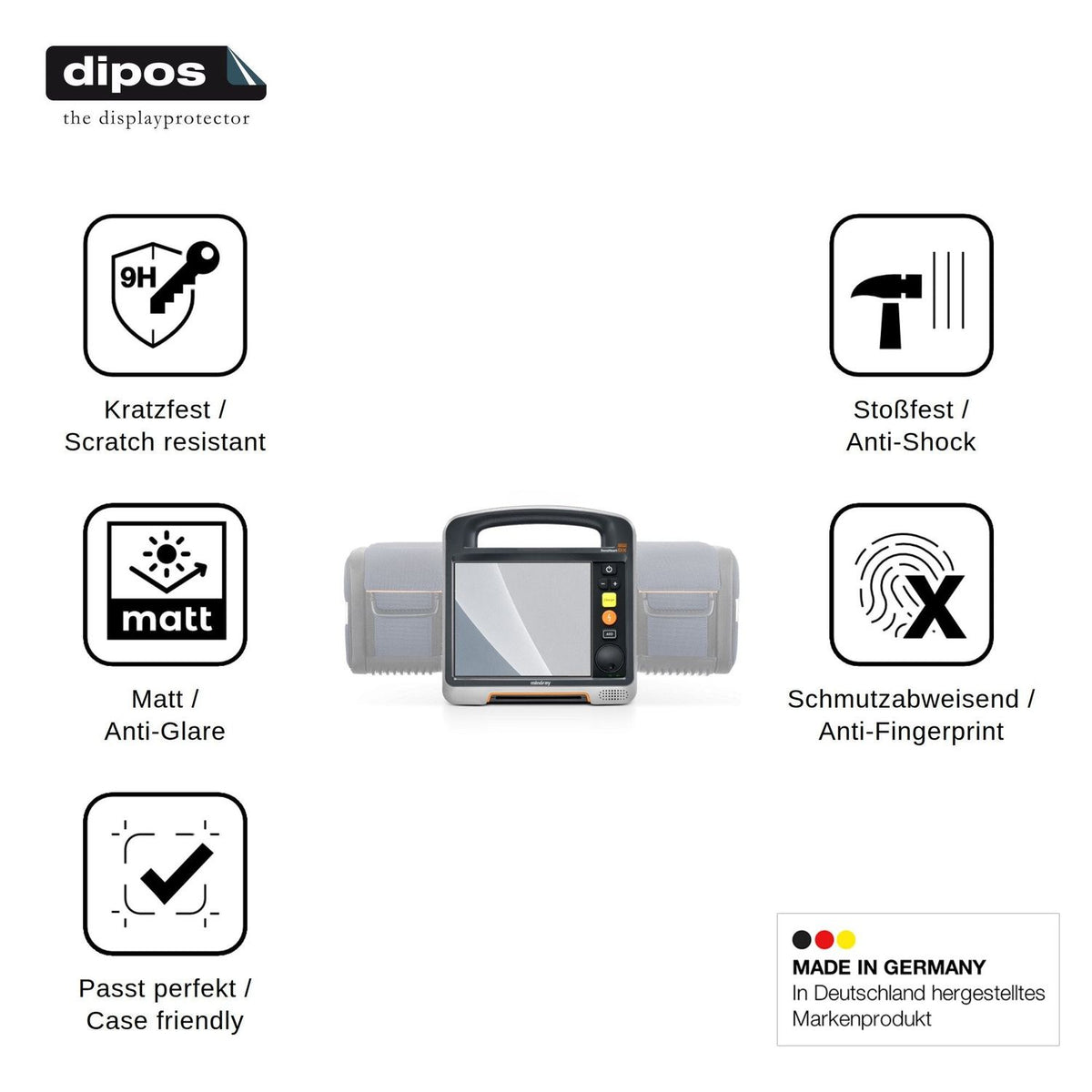 2x Screen Protector for Mindray Beneheart DX matte Flexible Glass 9H dipos