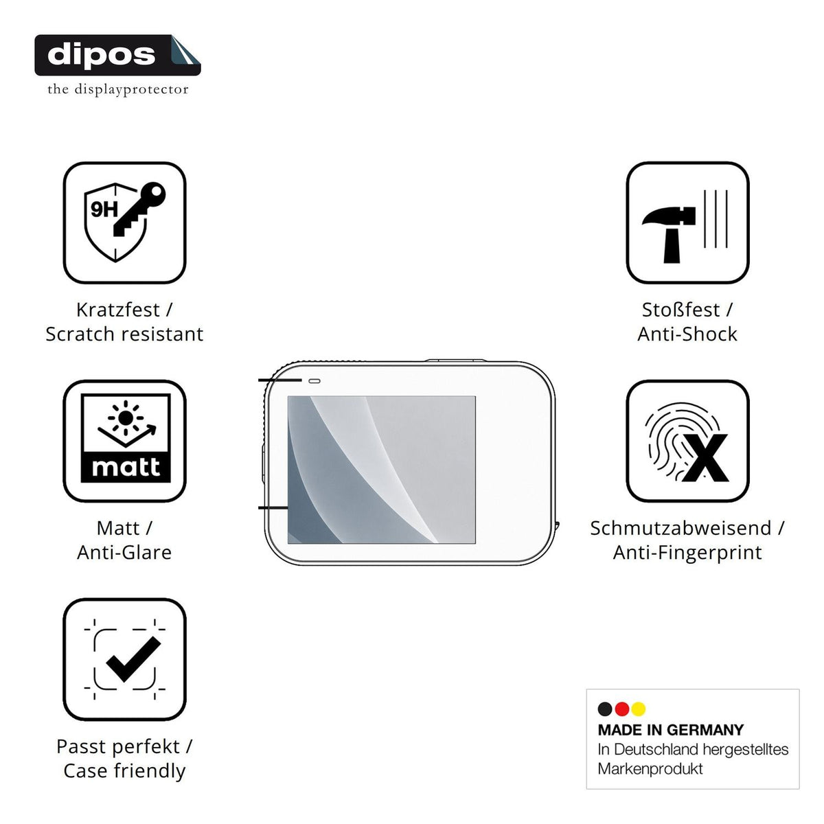 Displayschutz hergestellt in Deutschland, höchste Qualität made in Germany