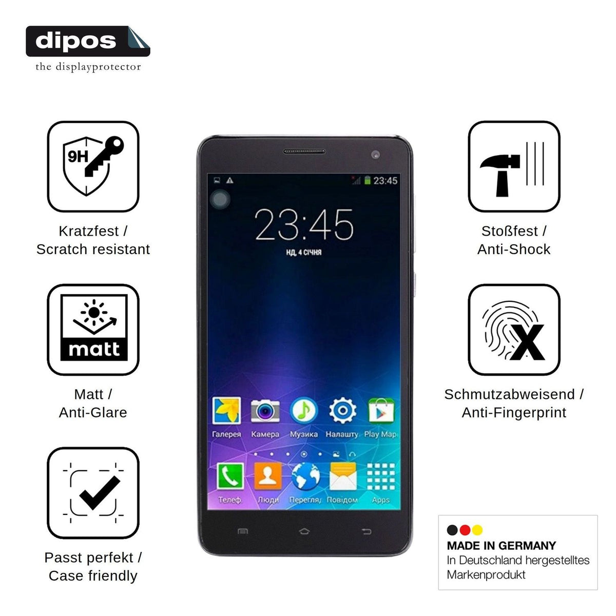 2x Screen Protector for Nomi i550 Space matte Flexible Glass 9H dipos